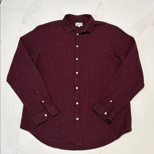 Frank + Oak Deep Burgundy Speckled Casual Shirt XL